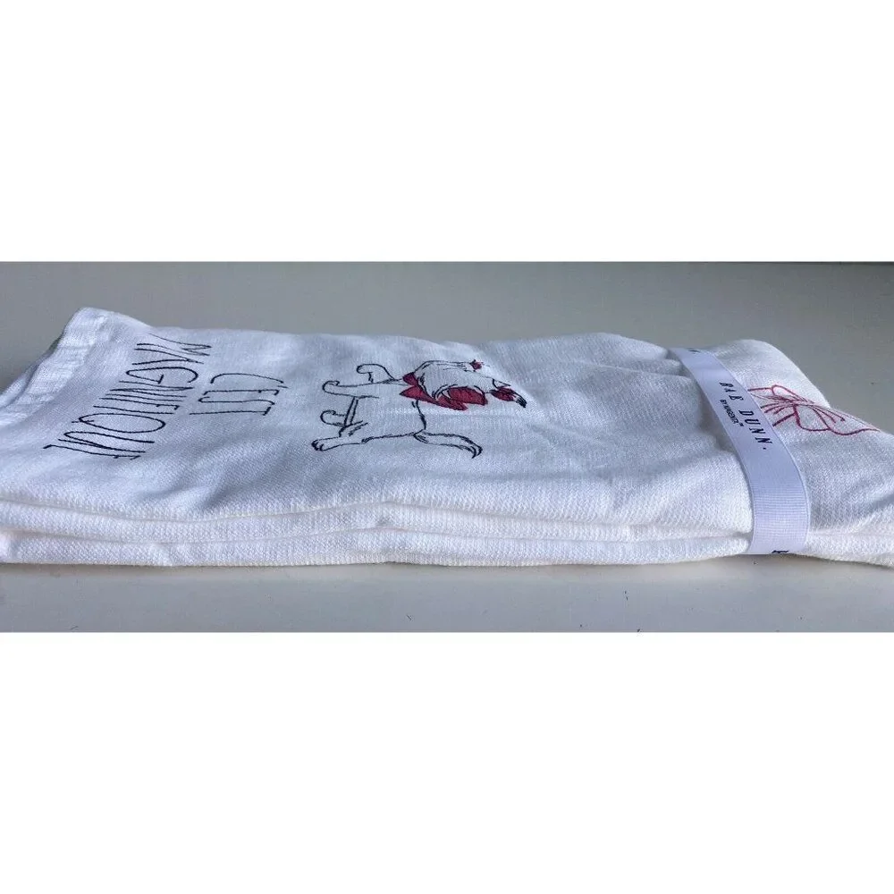2 Pk Rae Dunn Disney Aristocats‎ Marie C’est Magnifique Kitchen Towel Set NEW